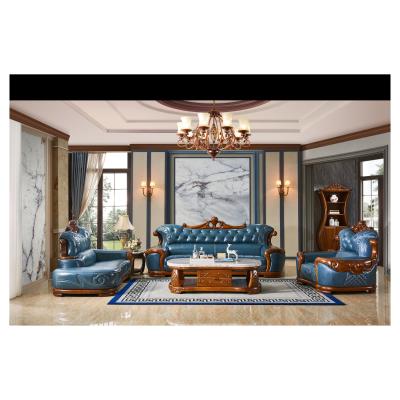 China (Other) BISINI Adjustable Affordable Luxury Blue Wooden Sofa Set for sale