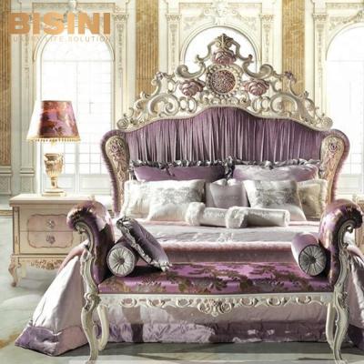 China Bisini Durable European Style Luxury Wedding Bed, Wooden Carving Bedroom Furniture BF07-30043 for sale