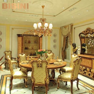 China BF07-10083 BISINI Style Arabic Luxury Villa Antique Hand Carved Dining Room Set - BF07-10083 for sale