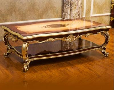 China BISINI Classic Gold Leaf Long Solid Wood Table For Living Room for sale