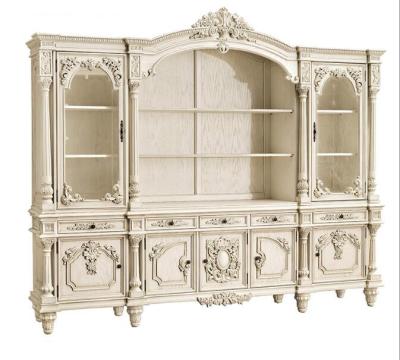 China BISINI Solid Wood French Style Carving White Wine Cabinet for sale