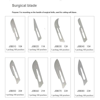 Chine Hot quality No. 10, 11, 12, 15, 20, 21, 22, 23, 24 carbon steel surgical blade, cell phone film blade, pedicure blade à vendre