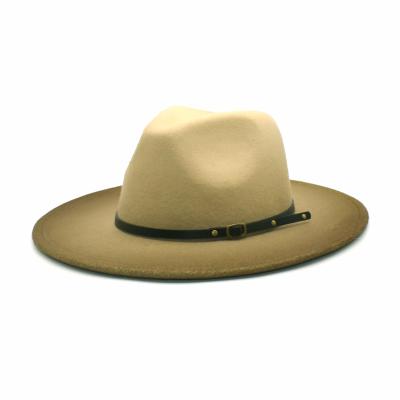 China Plush Large Size Wide Brim Panama Jazz Hat Church Fedoras Hat Felt Hat For Male for sale