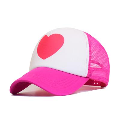 China Women's JOINT Sublimation Plain Pink Embroidered Logo Trucker Hat for sale