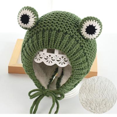 China Solid Color Cartoon COMMON Frog Knitted Hat Winter Hat Skullies Beanie Warm Hat For Kid Boy And Girl 75 for sale