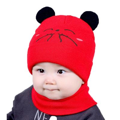 China 42-48cm Knitted COMMON Winter Baby Hat And Scarf 1-12 Months for sale