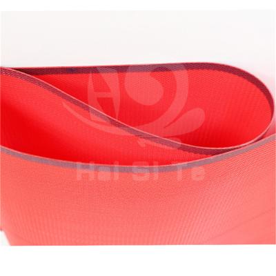 China Hot Selling High Tenacity Red Polyester Spunbonded Meltblown Nonwoven Fabric Mesh Conveyor Belt Netting for sale