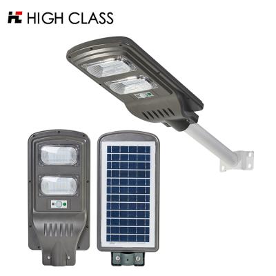 China TOP QUALITY sale ip65 waterproof 100watt 200watt 300watt factory wide illumination area integrated all in one solar street light for sale