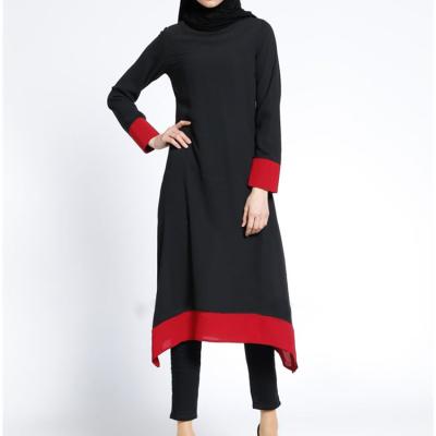 China Latest Design New Models Anti-Wrinkle Women Muslim Top Blouse Dress Basic Design for sale