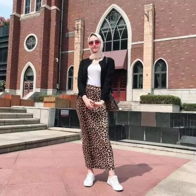 China jMuslim Latest Women Long Pencil Skirts Women Plus Size Casual Daily Wear Leopard Print Maxi Skirts for sale