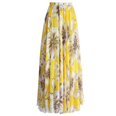 China Custom Plus Size Make Latest Design Floral Pattern Long Maxi Skirt for sale