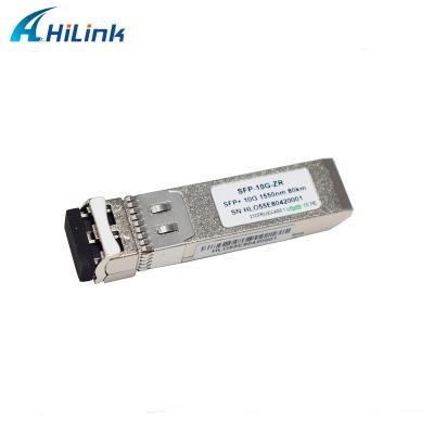 China SFP+ 10G SMF 1550nm ZR 80KM Módulo óptico LC DDM dúplex SFP-10G-ZR en venta