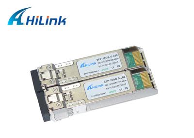 中国 単心10 GBASE-BX WDMの単一モード繊維モジュール10G 1270/1330nm 60km DOM BiDi SFP+ LC 販売のため