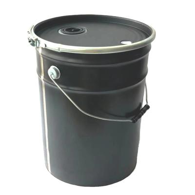 China Hot Sale 18L Black Steel Pail Cover With Air Evacuation Valve Shipping And Storage For Coffee Bean à venda