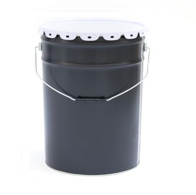 China Hot Sale UN Shipping And Storage Black Flower Edge Lid Steel Handle Pail Bucket 18L à venda