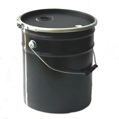 China Shipping and Storage 25 Gallon Drum Black Pail With Air Evacuation Valve Steel Lid For Coffee Bean Te koop