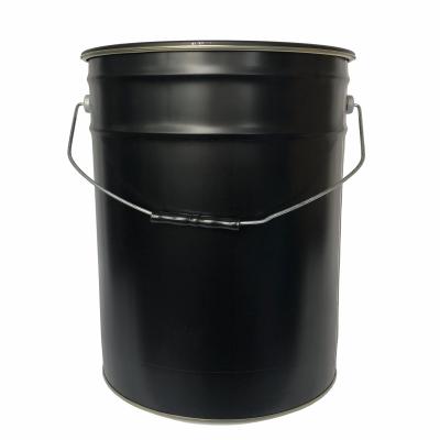 China Shipping and Storage 25 Gallon Drum Black Pail With Air Evacuation Valve Steel Lid For Coffee Bean à venda