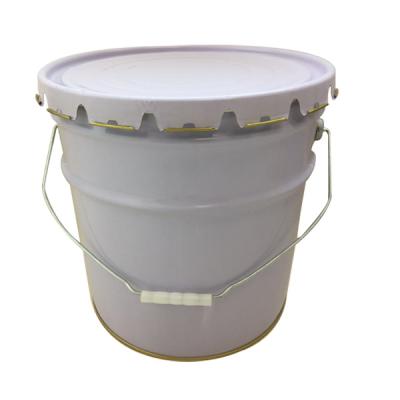 China White Oxidation Resistance 18L Low Price Empty Metal Buckets With Metal Handle For Chemical Use for sale