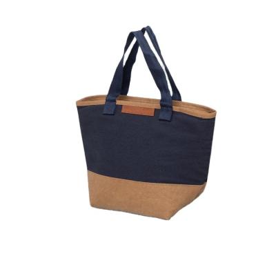 China Eco-Friendly Eco-Friendly Brown Canvas Insulated Reusable Lunch Tote Bag Custom Logo Print Beach Craft Lunch Bag Large Tote Bag for sale