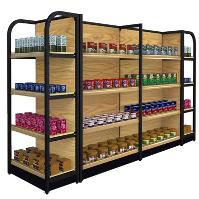 China Supermarket Shelving Single Sided Modern Store Shelf For Store Rack Supermarket Shelves Wall Shelving Babiesrus Wood Shelf for sale