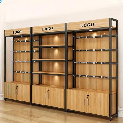 China Easy Install Customized Wooden And Store Pharmacy Shelf Supermarket Gondola Shelving Durable Wooden And Metal Supermarket Stores for sale