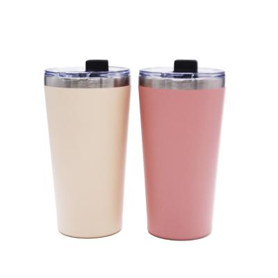 China 20oz Stainless Steel Tumbler Insulated Vacuum Tapered Coffee Mug Travel Disposable Double Walled Tapered Thermal Slim Cup for sale