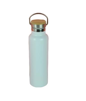 China Stainless Steel Water Bottle Bamboo Lid Metal Lid Sports Bottle Viable Personalized Steel Thermos Bottle With Bamboo Lid 500ml for sale