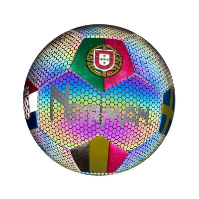 China Wholesale New Glow In The Dark Soccer Training Holographic Football Custom Football Logo for sale