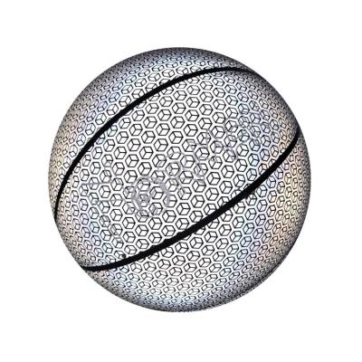 China Factory Price Customization Training Shoot Holographic Glowing Reflective Basketball for sale