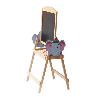 China Eductional Preschool Toys Kids Wooden Art Easel for Toddlers Animal Easel with Drawing Whiteboard for Kids Easel with Magnetic Blackboard for sale