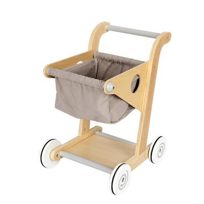 China Boys Playing Wooden Baby Walker Doll Stroller Back and forth Shopping Cart and Girls Sit Learning Position of Baby Walker Toddler Toys for sale