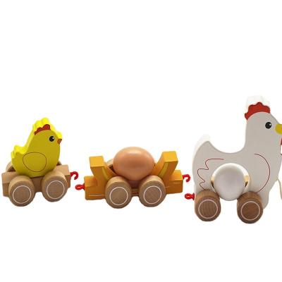 China Playing Cute Colorful Chick Duckling Pull Rope Car Kids Learn To Walk Partner for sale