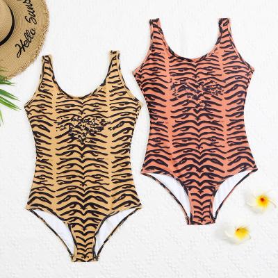 China 2022 New Arrivals Sexy Lady's Breathable Designer Leopard Jumpsuit Summer Cut Ribbed Women's Monki One-Piece Swimsuit Beach for sale