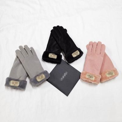 China Simply 2020 Real Natural Fur Leather Gloves New Design Warm Soft Gloves For Women for sale