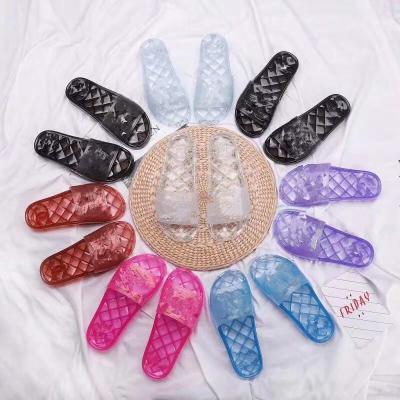 China Cushioning Dropship Fashion Customize Flat Outdoor Slides Designer PVC Women Freeze Ladies Slippers And Sandals for sale