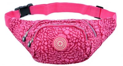 China Women Fashionable Waist Pack Outdoor Chest Bag Rose Red Floral Printed for sale