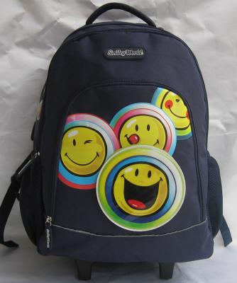 China Navy Children Rolling Backpack School Student Wheeled Book Bag 210D Lining for sale