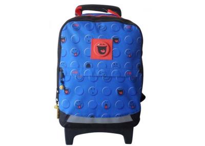 China Black Blue Children Campus School Trolley Bag Latex Patch Smile World for sale