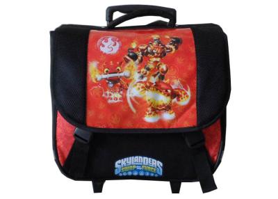 China Skylanders Boys Trolley School Bag / School Bags On Wheels PVC Printed for sale