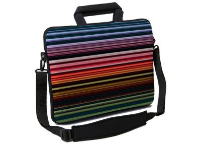 China Retro Stripes Neoprene Notebook Sleeve 17 Inch Laptop Sleeve Bag Inside An Organizer for sale