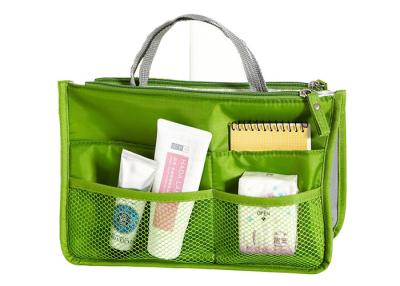 China Nylon Green Handbag Travel Toiletry Bag Beauty Cosmetic Hanging Cosmetic Organizer for sale