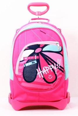 China Polyester 4C Print School Back Packs With Wheels Trolley Hand for sale