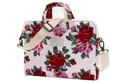 China Heat Transfer Print Pink Flower Laptop Sleeve Bag Briefcase 15.6 x 11.8 x 2.1 inches for sale