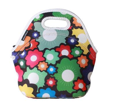 China Neoprene 4c Print Insulated Lunch Totes Bag Zippered Closure 11 x 5.5 x 11 inches for sale