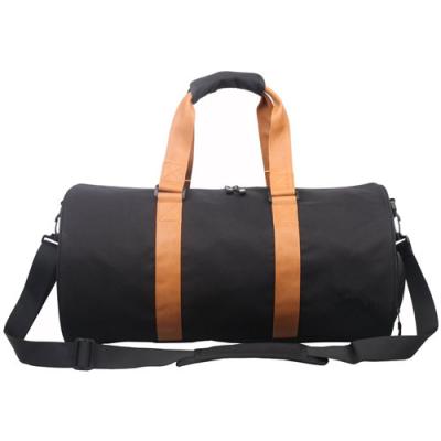 China Black 600d Polyester PU Carry On Duffle Gym Bag With Shoes Compartment for sale