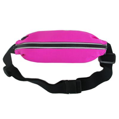 China Neoprene Pink Lightweight Travel Waist Pack Sport Running Belt With Waterproof Zipper for sale