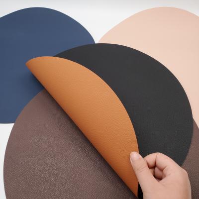 China Sustainable Plastic Round Anti Slip Tabletex PVC Leather Heat Resistant Table Mat for sale