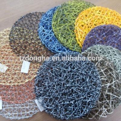 China Tabletex Sustainable Eco Friendly Round Paper Woven Place Mats for sale