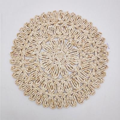 China Tabletex Best Sustainable Water Hyacinth Place Sale Water Hyacinth Best Material Hand Crafted Mat Woven Straw Braided Place Mat Bundle for sale