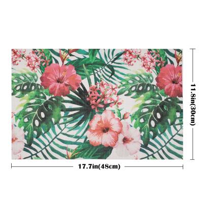 China Nature Viable Nordic Wind Series Tabletex Flower Pattern Kitchen Wedding Eco-friendly Colorful Printed Place Mat Modern Eco-friendly for sale